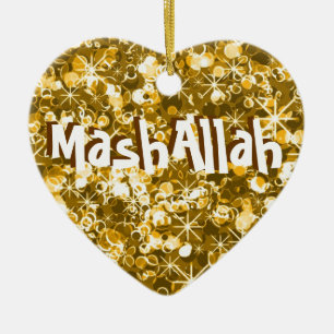 Mashallah islamic celebration gold ornament