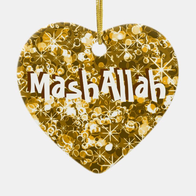 Mashallah islamic celebration gold ornament (Front)