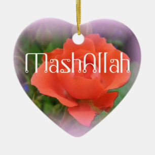 Mashallah islamic red rose ornament
