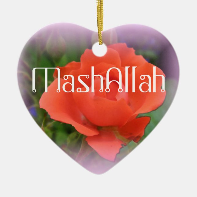 Mashallah islamic red rose ornament (Front)
