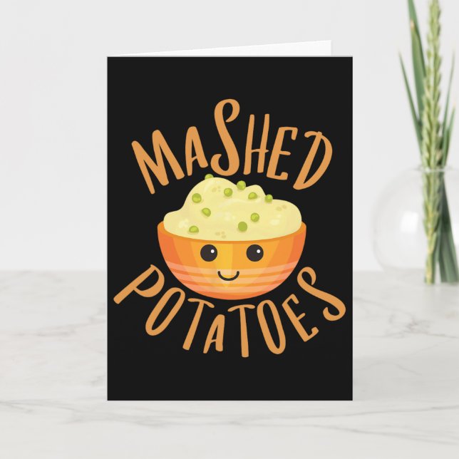 Mashed Potatoes And Gravy Matching Halloween Best  Card (Front)