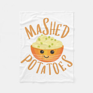 Mashed Potatoes And Gravy Matching Halloween Best Fleece Blanket