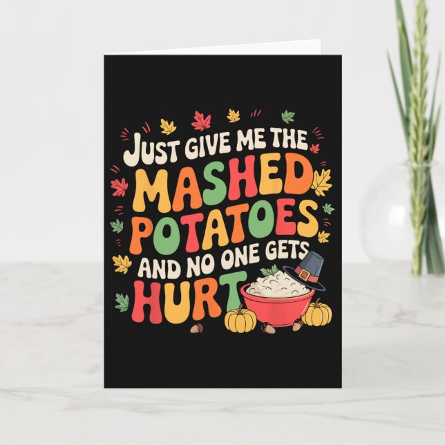 Mashed Potatoes Lover Funny Thanksgiving Christmas Card (Front)