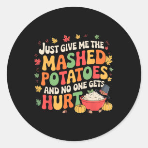 Mashed Potatoes Lover Funny Thanksgiving Christmas Classic Round Sticker