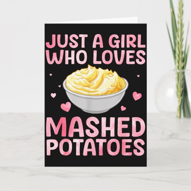 Mashed Tato Art For Women Girls Thanksgiving Mashe Card (Front)