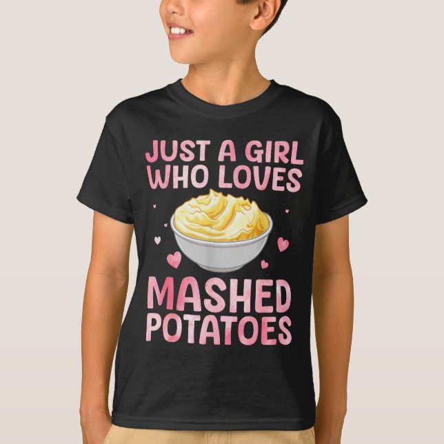 Mashed Tato Art For Women Girls Thanksgiving Mashe T-Shirt (Front)