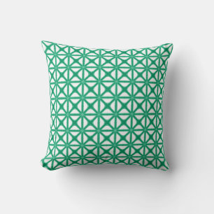 Mashrabiya-Style Geometric Pattern Turquoise Cushion