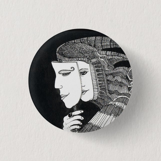 mask 3 Cm Round Badge (Front)