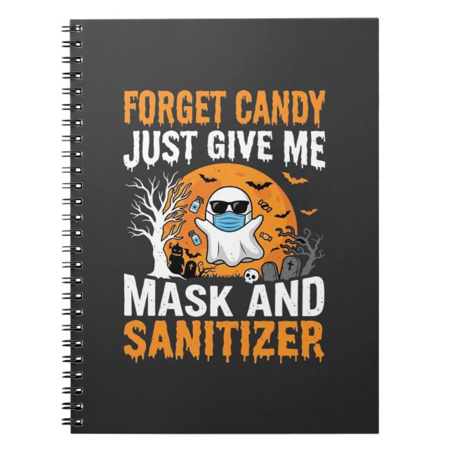 Mask and Sanitizer Halloween Ghost Design_1 Notebook (Front)
