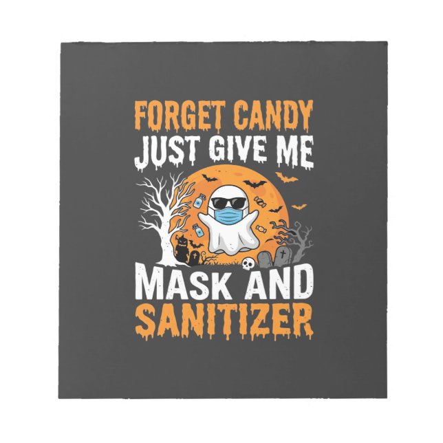 Mask and Sanitizer Halloween Ghost Design_1 Notepad (Front)
