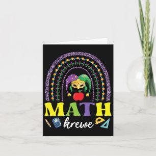 Mask Beads Rainbow Mardi Gras Math Krewe Teacher S Card