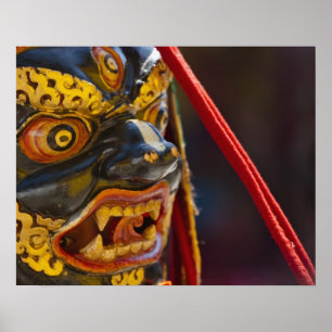 Mask dance performance at Tshechu Festival Poster