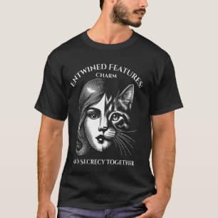 Mask design with a combined woman and cat face and T-Shirt