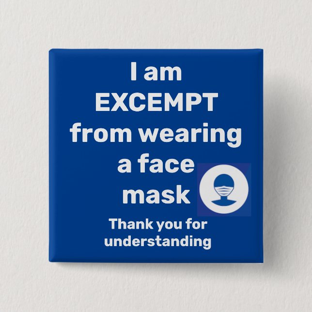 mask excemption 15 cm square badge (Front)