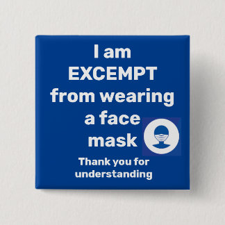 mask excemption 15 cm square badge