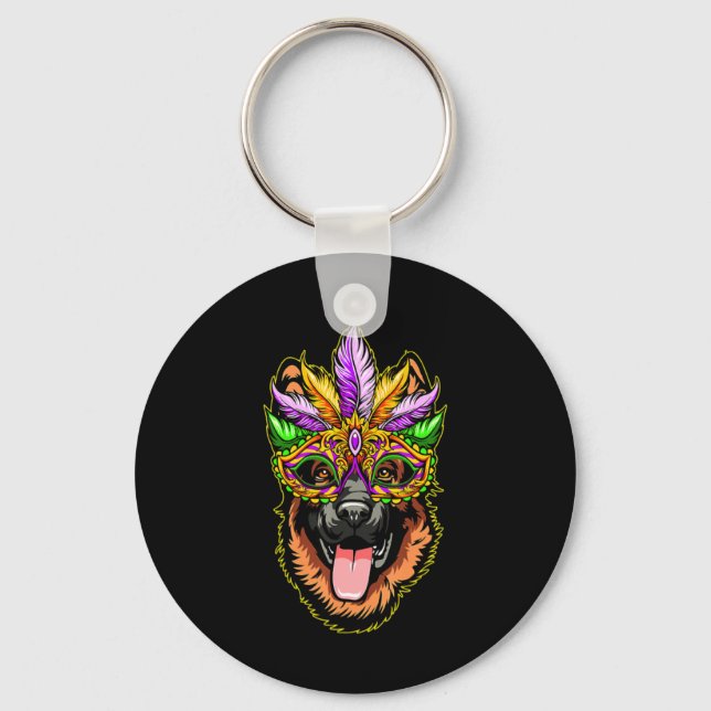 Mask German Shepherd Key Ring (Front)