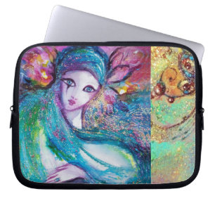 MASK IN BLUE / Venetian Masquerade Ball,teal Laptop Sleeve