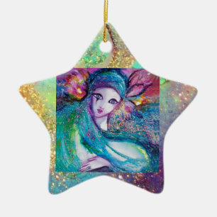MASK IN BLUE /Venetian Masquerade Masks Ceramic Tree Decoration