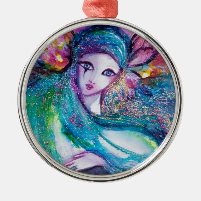 MASK IN BLUE / Venetian Masquerade Masks Metal Tree Decoration (Front)