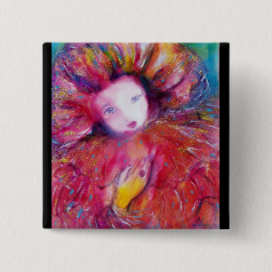 MASK IN RED 15 CM SQUARE BADGE