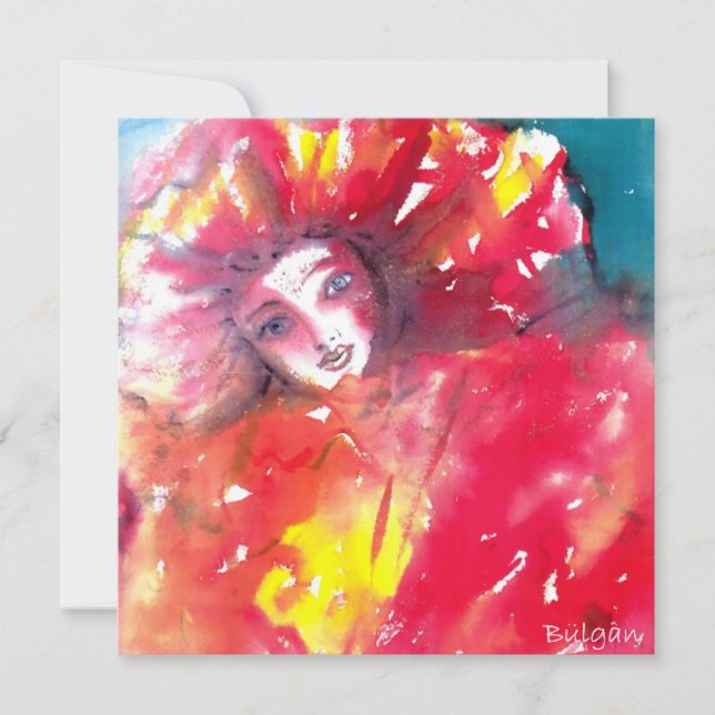 MASK IN RED 2 / MARDI GRAS MASQUERADE PARTY INVITATION (Front)