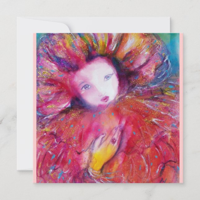 MASK IN RED /MARDI GRAS MASQUERADE PARTY INVITATION (Front)