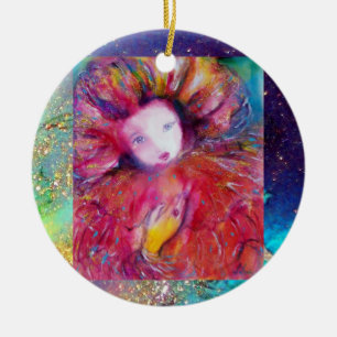 MASK IN RED, Monogram Ceramic Tree Decoration