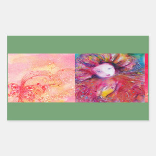 MASK IN RED RECTANGULAR STICKER