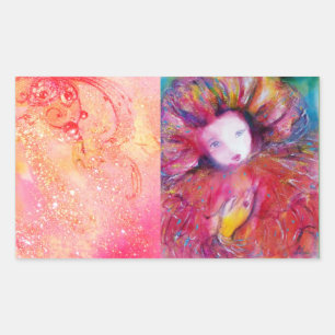 MASK IN RED RECTANGULAR STICKER