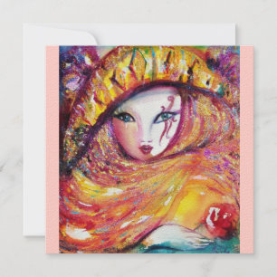 MASK IN YELLOW Carnival Masks Masquerade Party Invitation