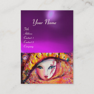 MASK IN YELLOW ,Purple Amethyst Business Card