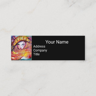 MASK IN YELLOW WITH RED ROSE Beauty Makeup Artist Mini Business Card