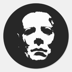 Mask Killer Classic Horror Movie Lover Halloween Round Sticker
