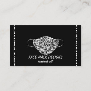 Mask Maker Face Covering Designer Black Business Card
