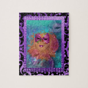 Mask masquerade venetian "mardi gras" party jigsaw puzzle