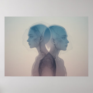 Mask of Emotions Poster Abstract Wall Art