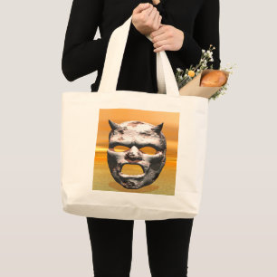 Mask of Stone Large Tote Bag