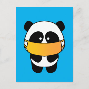 Mask Panda Postcard