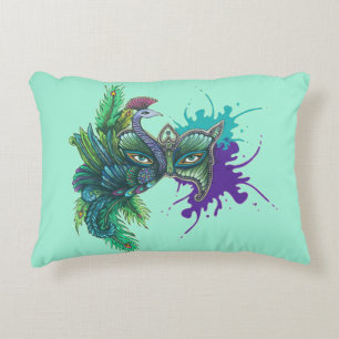 Mask - Peacock Decorative Cushion