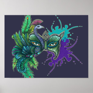 Mask - Peacock Poster