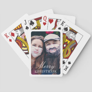 Mask Photo Christmas Playing Cards Personalised