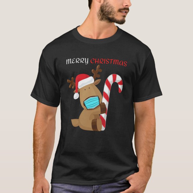 Mask Reindeer Christmas Shirt Christmas Reindeer C (Front)