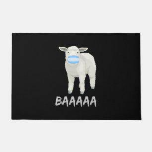Mask sheep Funny sheep with face mask design Doormat