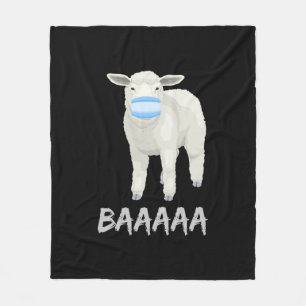 Mask sheep Funny sheep with face mask design Fleece Blanket