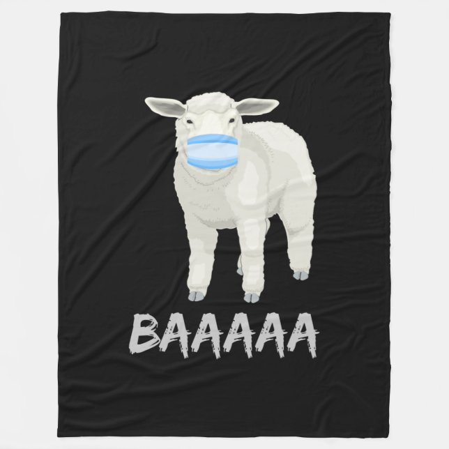 Mask sheep | Funny sheep with face mask design Fleece Blanket (Front)