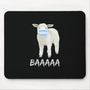 Mask sheep Funny sheep with face mask design Mouse Pad