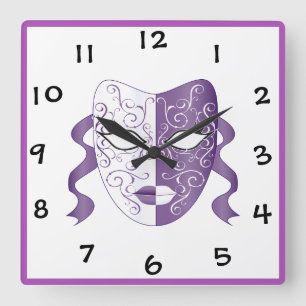 Mask Square Wall Clock