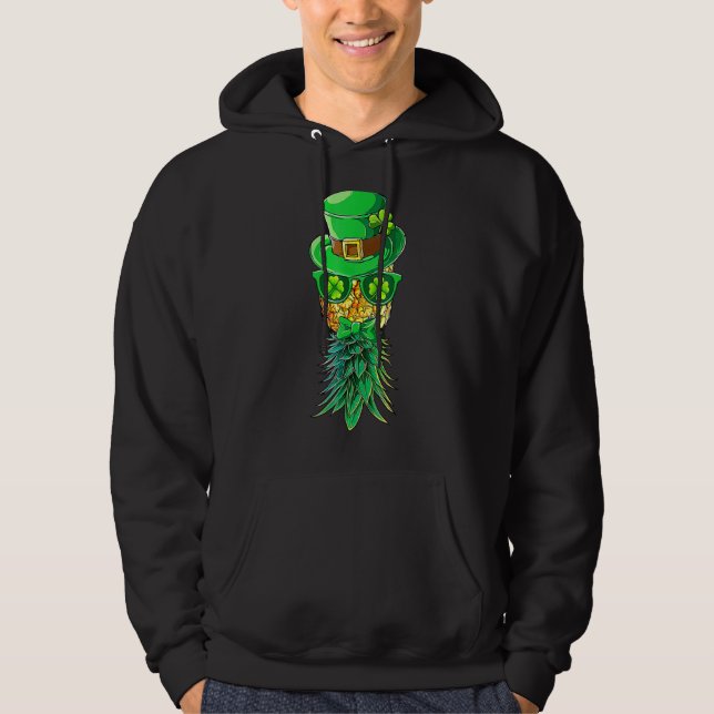 Mask Swinger Upside Down Pineapple St Patrick's Da Hoodie (Front)