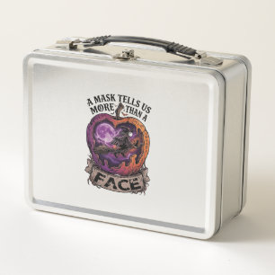 Mask Tells Us More Than Face Halloween Witch Apple Metal Lunch Box