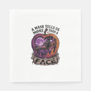 Mask Tells Us More Than Face Halloween Witch Apple Napkin